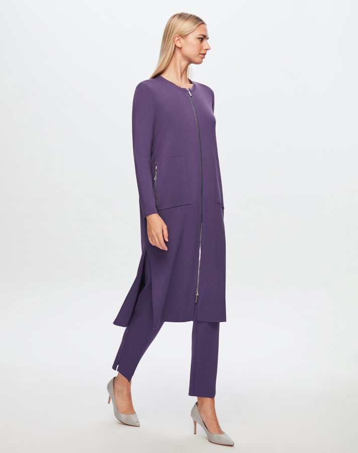 T24Y-9014 Zippered Long Cardigan - 18
