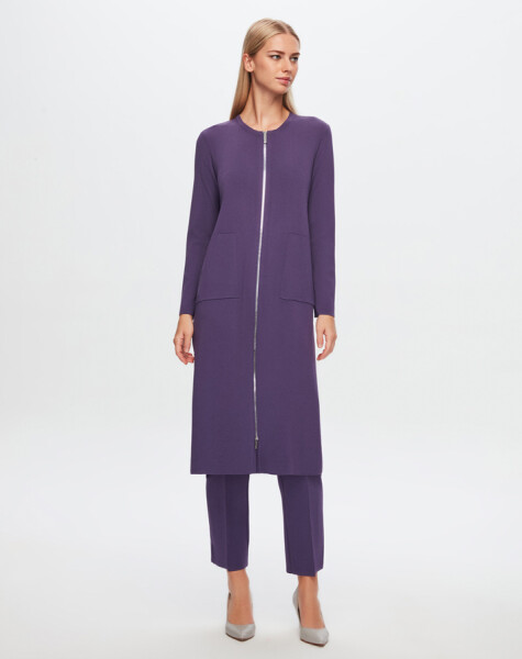 T24Y-9014 Zippered Long Cardigan - 19