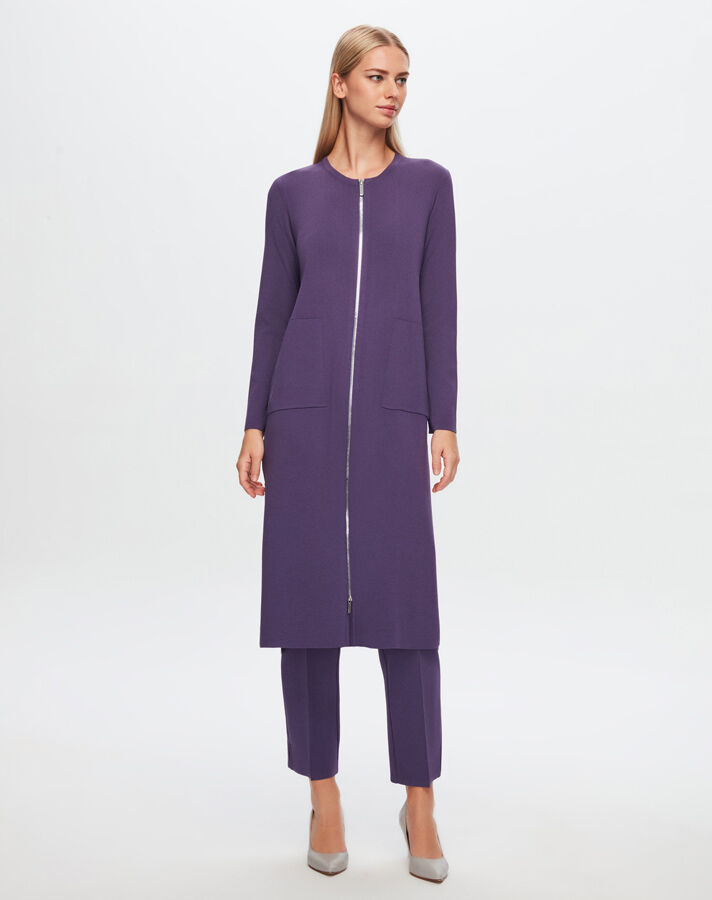 T24Y-9014 Zippered Long Cardigan - 19