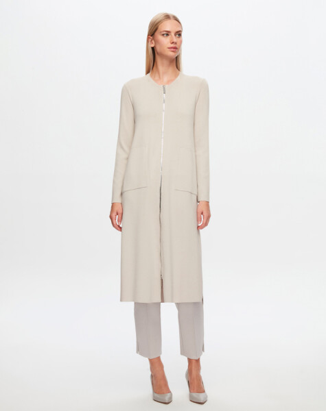 T24Y-9014 Zippered Long Cardigan - 21