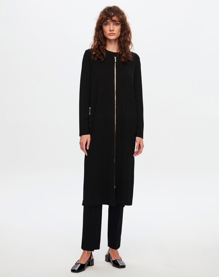 T24Y-9014 Zippered Long Cardigan - 24