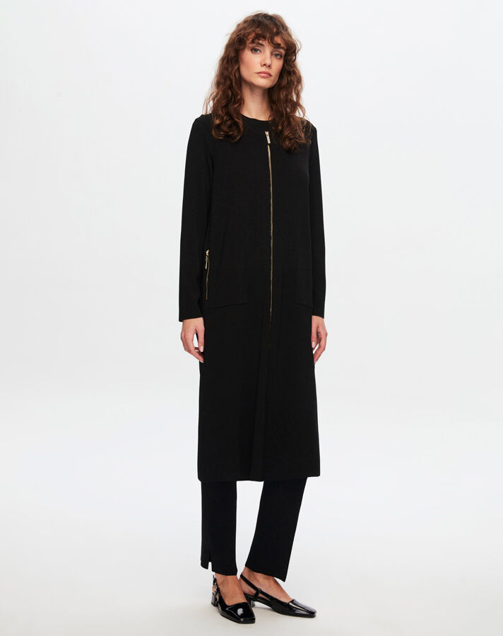 T24Y-9014 Zippered Long Cardigan - 25