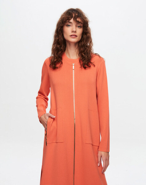 T24Y-9014 Zippered Long Cardigan - 1