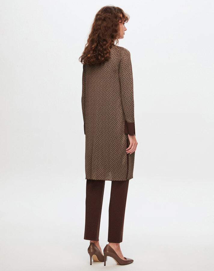 T24Y-9027 Zigzag Patterned Shiny Knitwear Cardigan - 7