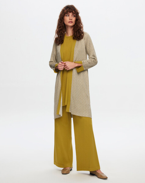 T24Y-9027 Zigzag Patterned Shiny Knitwear Cardigan - 8