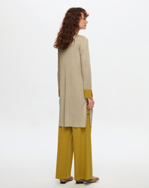 T24Y-9027 Zigzag Patterned Shiny Knitwear Cardigan - 10