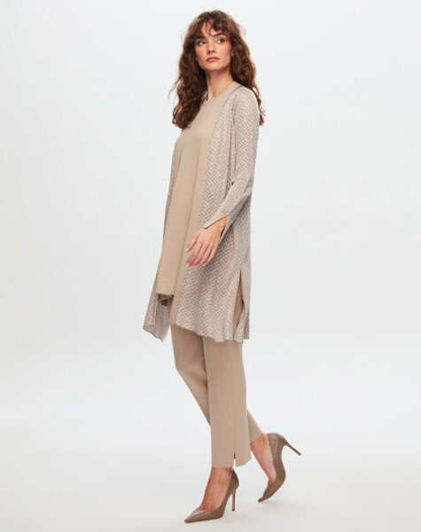 T24Y-9027 Zigzag Patterned Shiny Knitwear Cardigan - 15