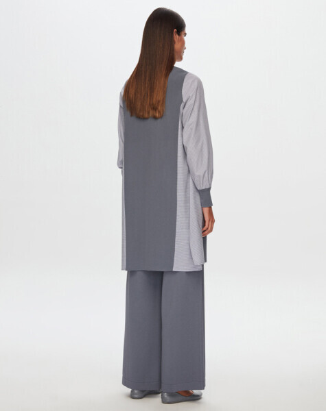 T24Y-9033 Dalida Yazılı Poplin-Triko Hırka PURPLE - 2