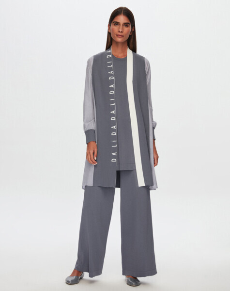 T24Y-9033 Dalida Yazılı Poplin-Triko Hırka PURPLE 