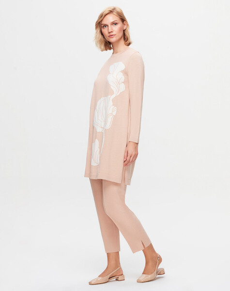 T25K-0004 Çiçek Görselli Tunik-Pantolon Takım - 5