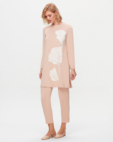T25K-0004 Çiçek Görselli Tunik-Pantolon Takım - 6