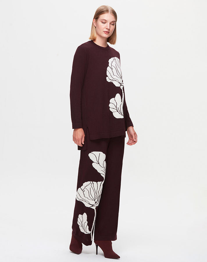 T25K-0004 Flower Visual Tunic-Pants Set - 8