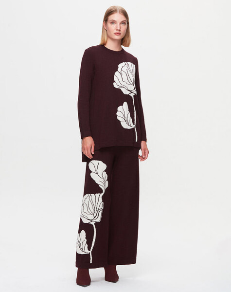 T25K-0004 Flower Visual Tunic-Pants Set - 9