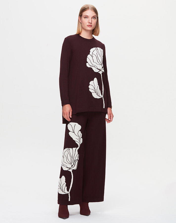 T25K-0004 Flower Visual Tunic-Pants Set - 9