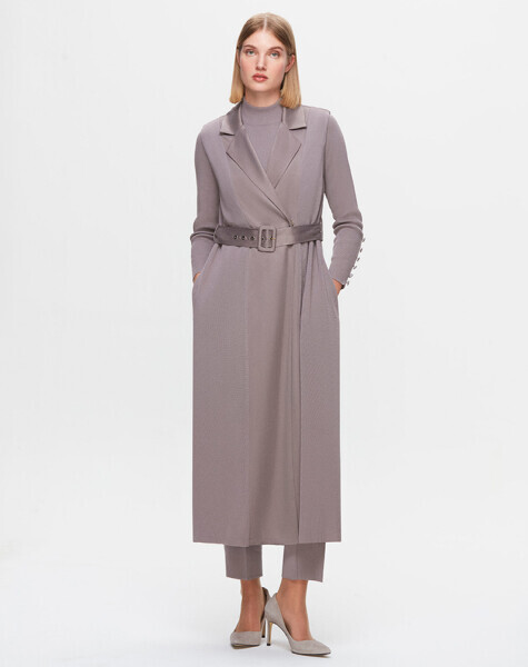 T25K-1000 Cupro Detaylı Triko Yelek SCURE-MİNK - 1