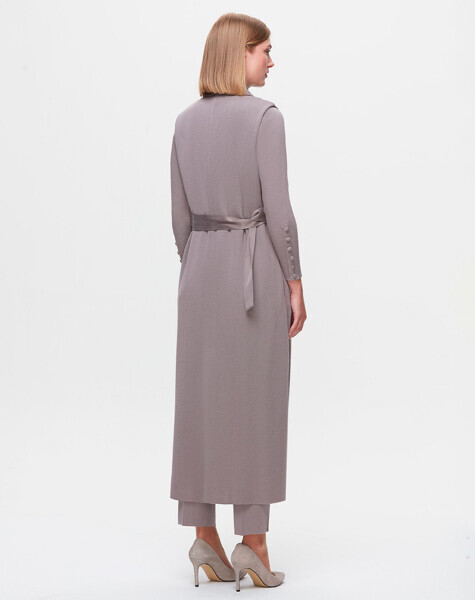 T25K-1000 Cupro Detaylı Triko Yelek SCURE-MİNK - 2