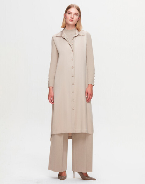 T25K-1002 Cupro Triko Yelek STONE - 1