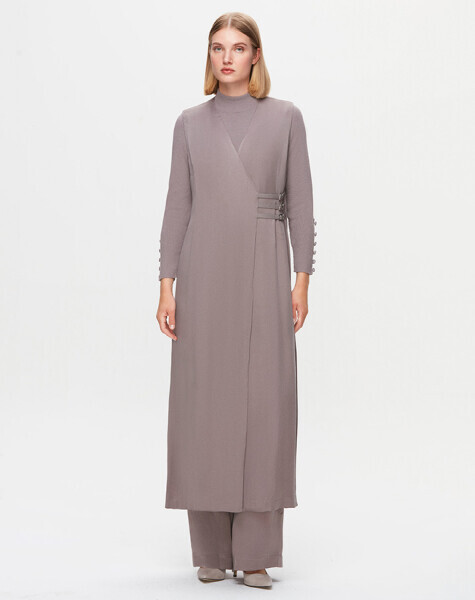 T25K-1004 Deri Kemer Detaylı CuproYelek MİNK - 1