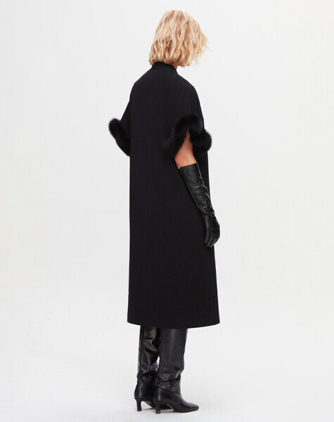 T25K-1007 Kolu Kürk Detaylı Yelek BLACK - 2