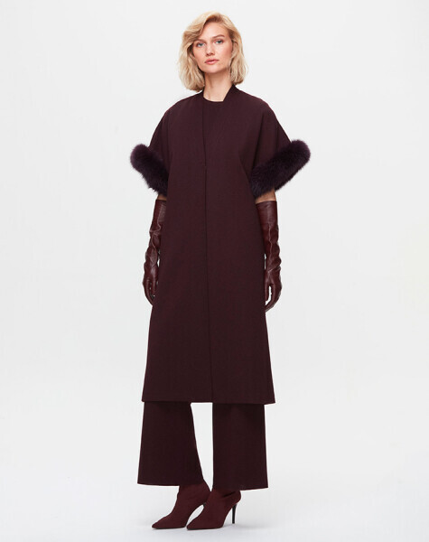 T25K-1007 Kolu Kürk Detaylı Yelek DATA-BROWN - 1