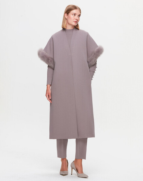 T25K-1007 Kolu Kürk Detaylı Yelek SCURE-MİNK - 2