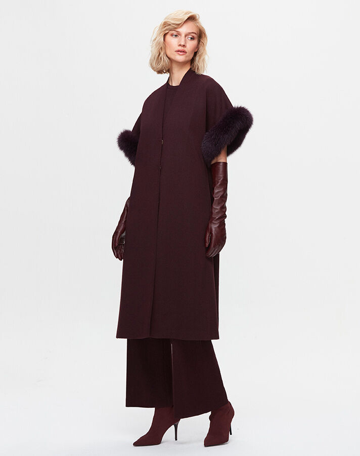 T25K-1007 Vest with Fur Detail on Sleeves - 4