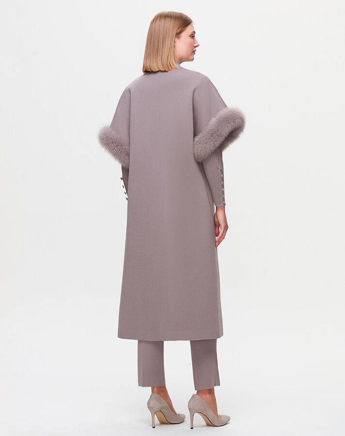 T25K-1007 Vest with Fur Detail on Sleeves - 8