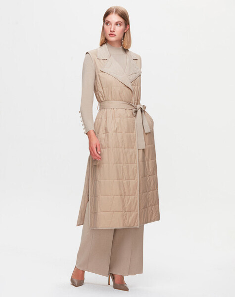 T25K-1011 Triko Astarlı İnce Yelek BEİGE - 1