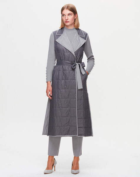 T25K-1011 Triko Astarlı İnce Yelek DARK GREY - 1