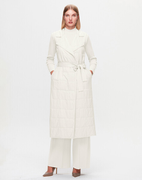 T25K-1011 Triko Astarlı İnce Yelek ECRU 