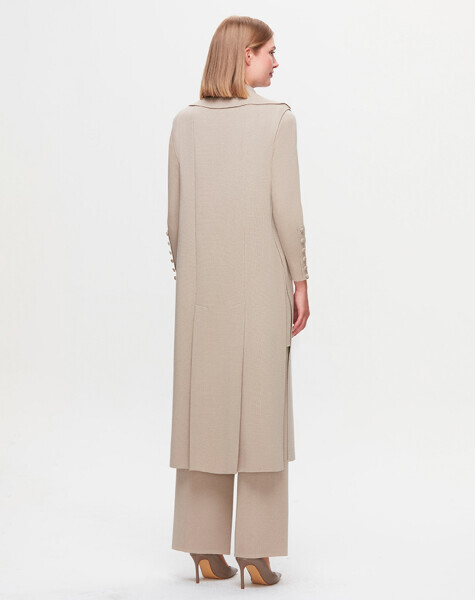 T25K-1012 Temiz Kesim Triko Yelek 8YR71-STONE - 2