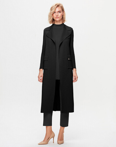 T25K-1012 Temiz Kesim Triko Yelek BLACK - 2