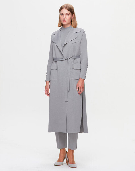 T25K-1012 Temiz Kesim Triko Yelek VİALE-GREY - 2