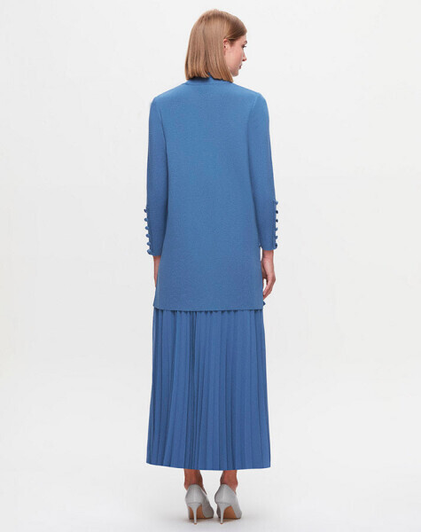 T25K-2000 Plisoley Düz Renk Etek PB15E-DARK BLUE - 2