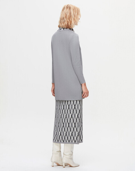 T25K-2001 Baklava Dilimli Kalem Etek VİALE-GREY - 3