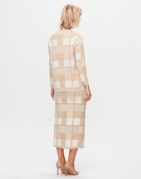 T25K-2003 Kareli Kalem Etek DIDO-BEİGE - 3