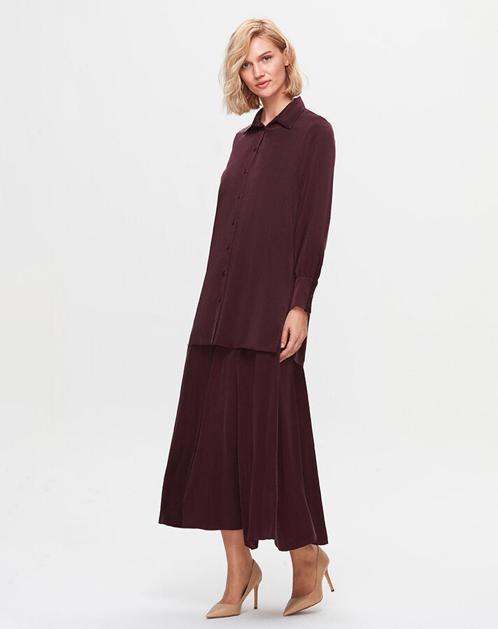T25K-2005 Flared Satin Skirt - 7