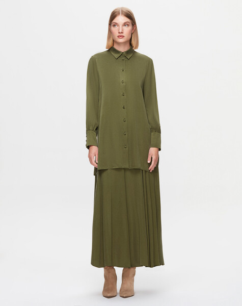T25K-2005 Flared Satin Skirt - 4