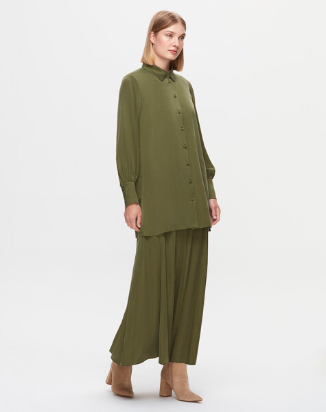 T25K-2005 Flared Satin Skirt - 5