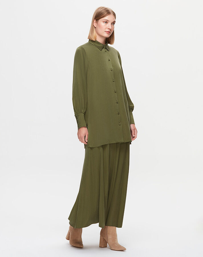 T25K-2005 Flared Satin Skirt - 5