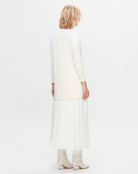 T25K-2009 Plise Şifon Etek FEDE-ECRU - 3