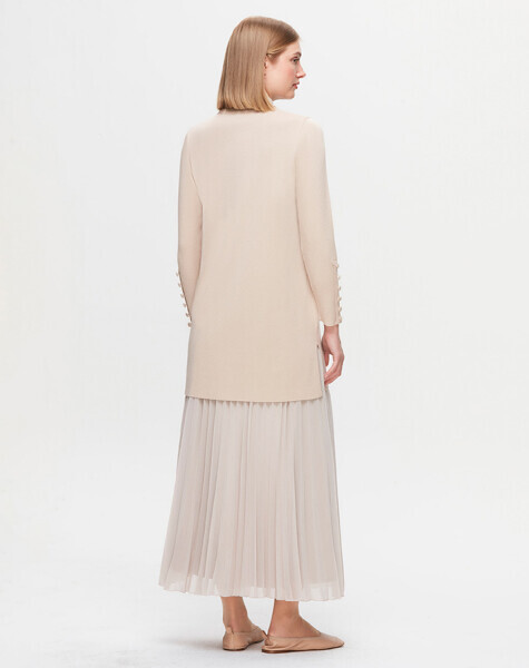 T25K-2009 Plise Şifon Etek YR23T-SAND - 3