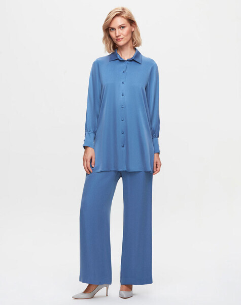 T25K-3001 Cupro Gömlek BLUE - 1