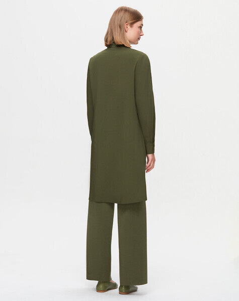 T25K-3004 Tek Cepli Poplin Gömlek GREEN - 3