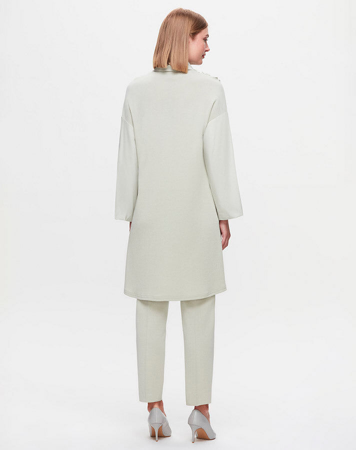 T25K-3005 Poplin Shirt with Gather Detail on the Front - 3