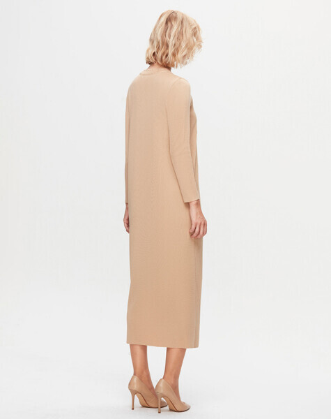 T25K-4000 Örgü Desenli Triko Elbise DIDO-BEİGE - 2