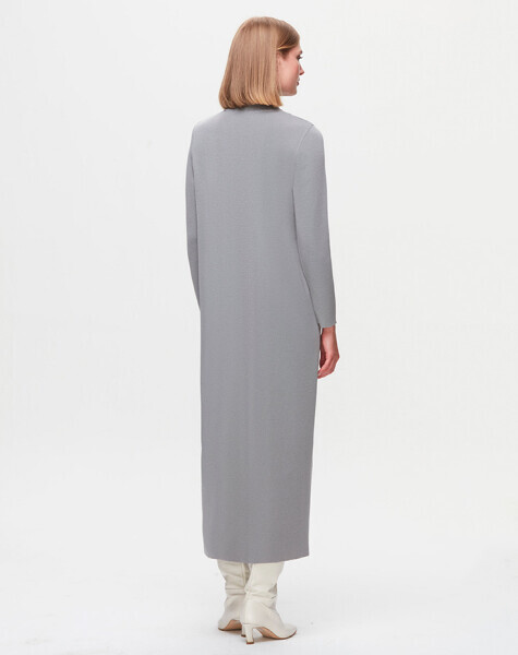 T25K-4000 Örgü Desenli Triko Elbise VİALE-GREY - MISS DALIDA (1)