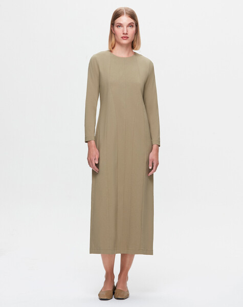 T25K-4003 Long Sleeve Fabric Dress - 5