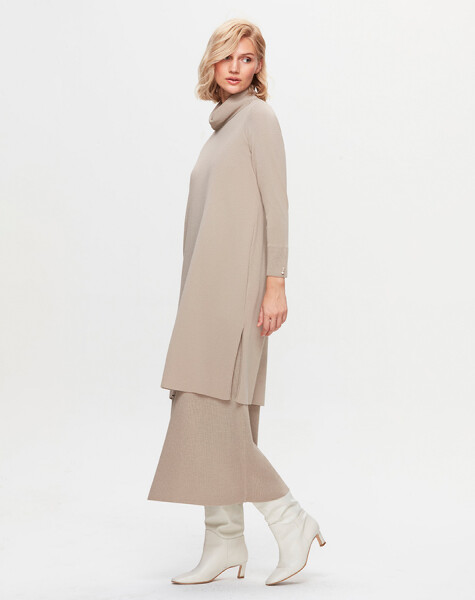 T25K-4004 Turtleneck Long Dress - 1