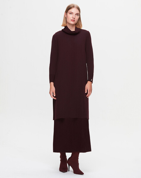 T25K-4004 Turtleneck Long Dress - 6